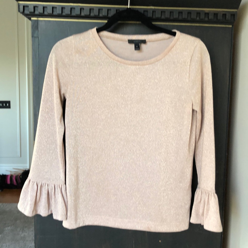 J crew sparkly blush shirt